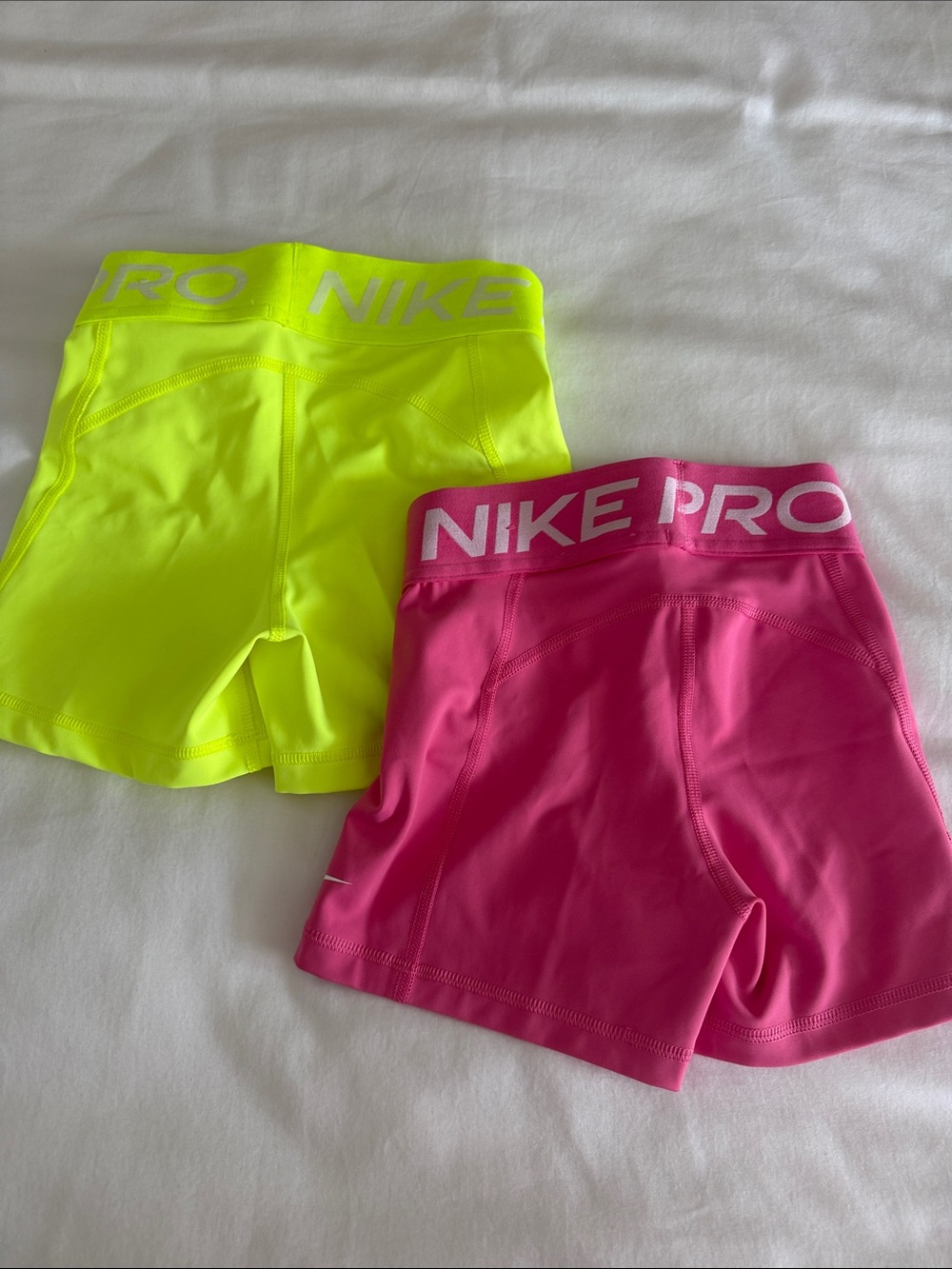 Nike Pro Women's Bike Shorts - Hot Pink & Neon Yellow - Picture 3 of 3